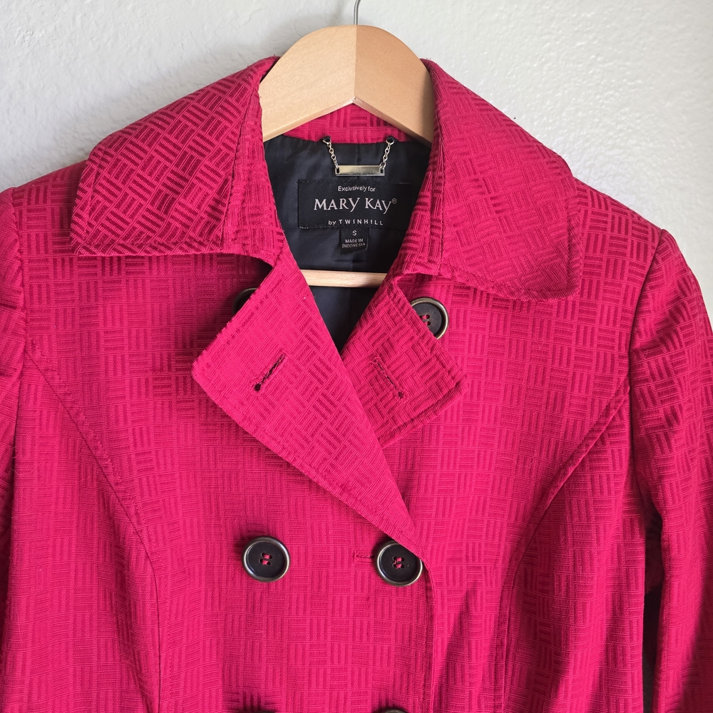 Mary Kay By Twinhill Womens Red Trench Coat. Made exclusively for Mary Kay - Picture 8 of 16